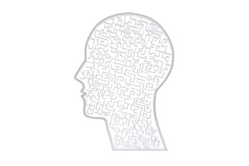 Composite image of maze brain in head