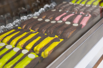 Display of colorful iced cookies