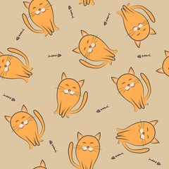 Seamless pattern with mouses. Color doodle. Vector illustration