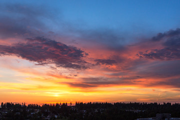 Sunset over Pacific Ocean, California