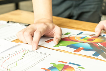 man working in office use document for plan about  Business