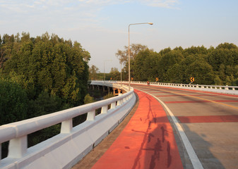 rural road with sunset in evening, relax time