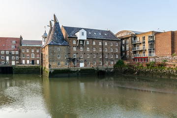Obraz premium Three Mills - former working mills on River Lea, East End London
