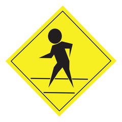 yellow traffic sign and symbols illustration