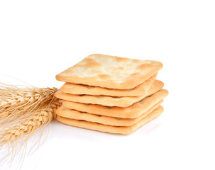 crackers on white background