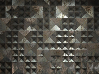 3D Illustration ,Abstract metallic geometric polygon background
