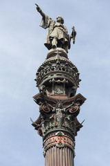 Fototapeta na wymiar barcelona spain columbus statue