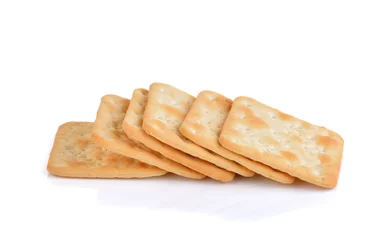 Outdoor-Kissen crackers on white background © dasuwan