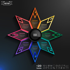 Vector infographics design with colorful rhombs.