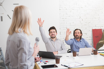 Presentation of business woman