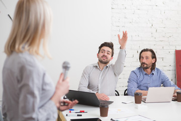 Presentation of business woman