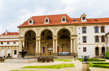 Fototapeta na wymiar The garden of Waldstein palace in Prague