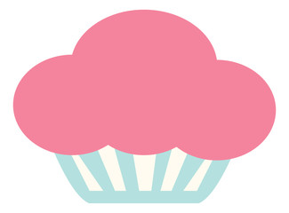 pink and blue cupcake icons - vector