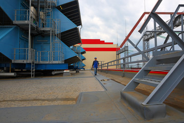 Working at the factory.Industrial engineering and business.