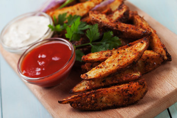 Roasted potato wedges