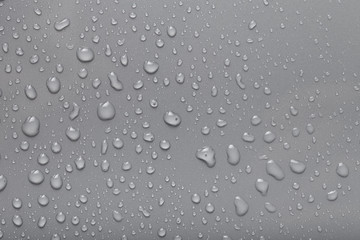 Dops of water on a color background. Gray