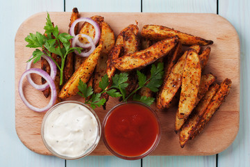 Roasted potato wedges