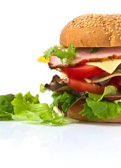 burger on white  background