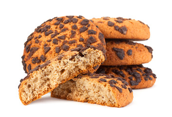 Oatmeal cookies on white