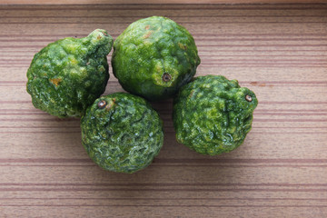Herb, Fresh Kaffir Lime on A Tray.