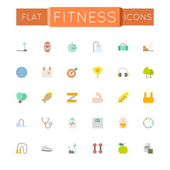 Vector Flat Fitness Icons