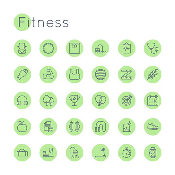 Vector Round Fitness Icons