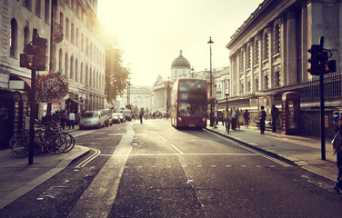 sunset near Trafalgar square, London, UK