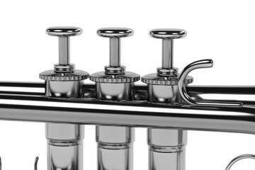 3d rendering of cornet musical instrument