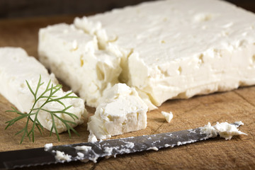 Fototapeta na wymiar Feta cheese block