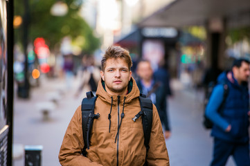 Fototapeta premium Hipster man walking in the streets of London