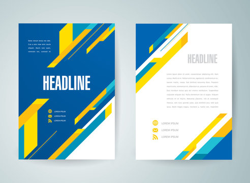 flyer brochure design template abstract stripes colorful A4 size