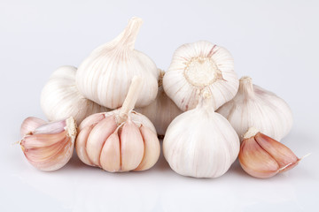 garlic on white background