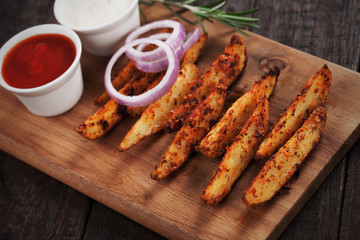 Spicy potato wedges