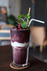 Fresh juicy blueberry smoothies