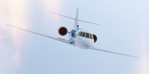 Corporate jet in the sky