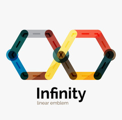 Vector infinity logo, flat colorful design