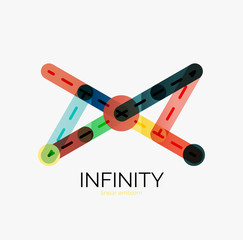 Vector infinity logo, flat colorful design