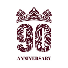 Royal template with crown for the 90 years anniversary.