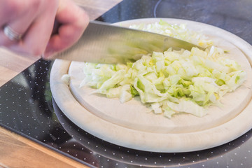 to cut a head of lettuce