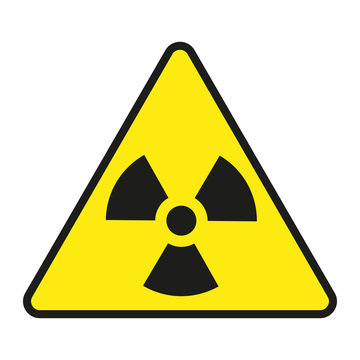 Vector illustration of radiation warning sign, isolated on white background