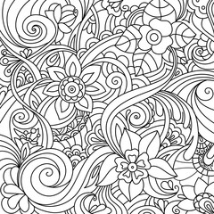 black and white pattern in a zentangle style, Hand-drawn design