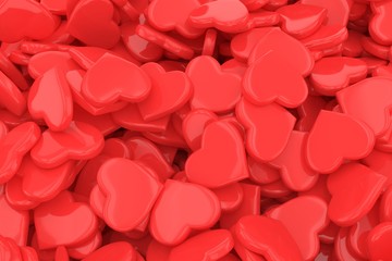 background made from many hearts. 3d rendering.