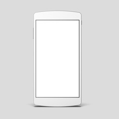 White modern smartphone in gray studio
