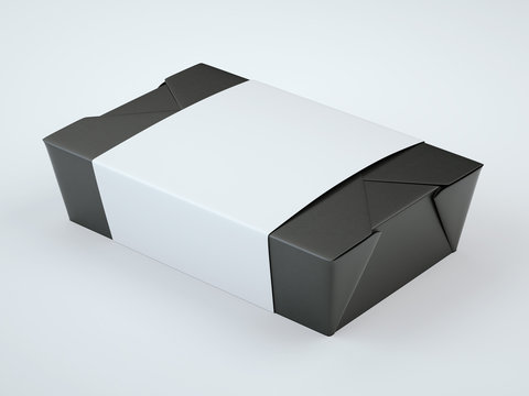 Black foodbox with blank label