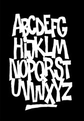 Hand lettering font. Vector alphabet