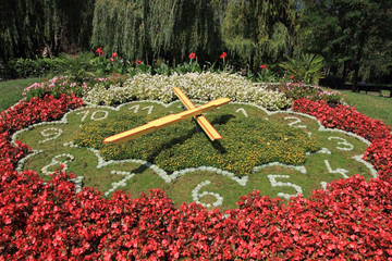 flowers clock in bomehian city Podebrady