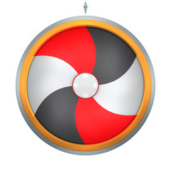 Twirl graphic with Wheel of fortune create by 3D illustration. This graphic is isolated on white background