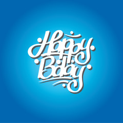 Happy Birthday Caligraphic hand drawn vector illustration