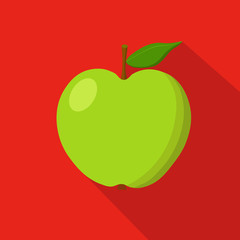 Green apple flat icon
