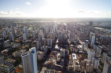 Fototapeta na wymiar Aerial View of Skyscrapers in a Big City